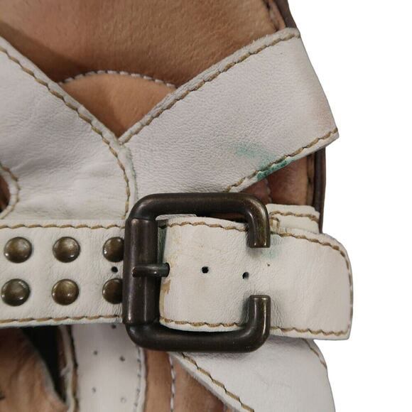 Born Shoes Women 8 Sandal Slide Wedge Leather Fashion Comfort Buckle Strap White - Picture 10 of 16